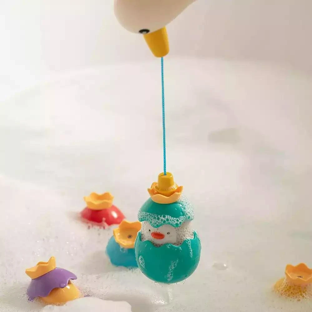 Sperric Toddler Egret Magnetic Fishing Game Bath Toy with Fishing Rod & Surprise Animal Eggs, Floating Water Toy Kids, Fun Hand-Eye Coordination Game for Bathtub & Pool Play 3