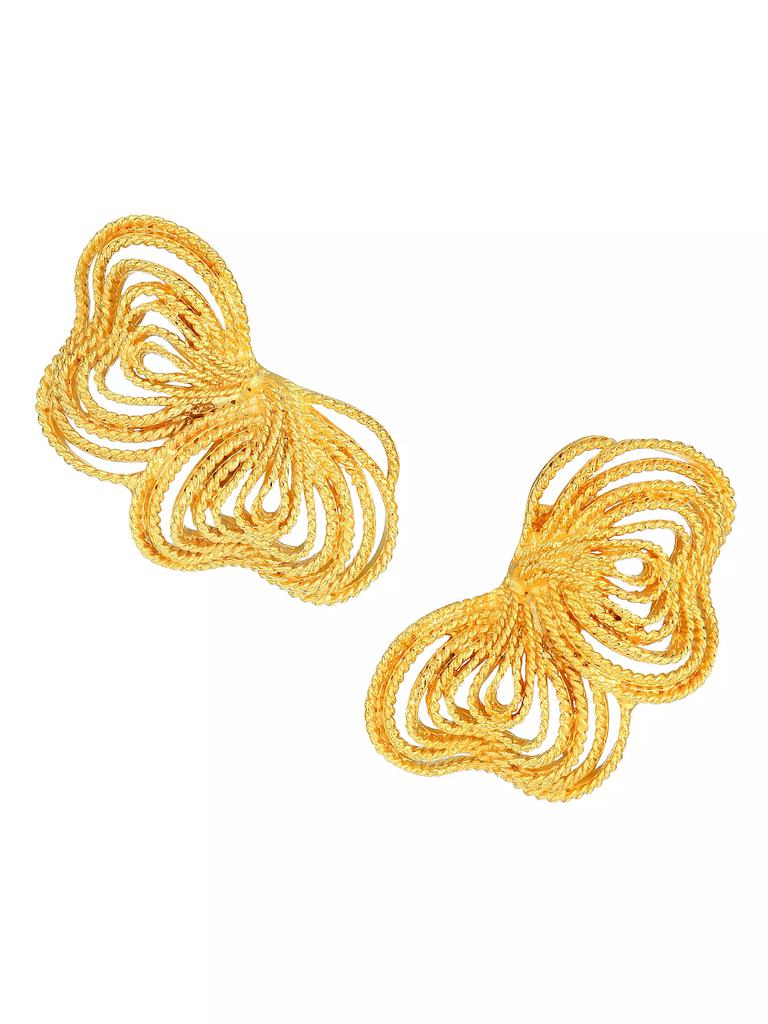 Kenneth Jay Lane 22K Goldplated Textured Clusters Clip-On Earrings