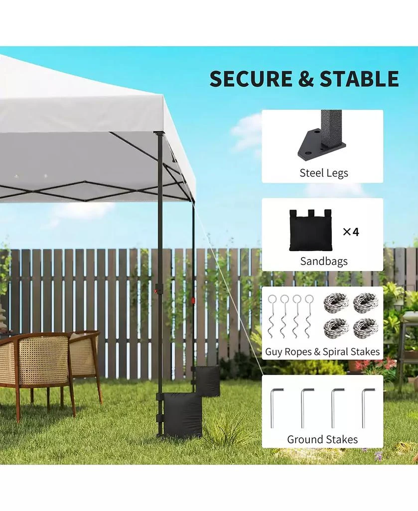 Outsunny 10 x 10 ft Pop Up Canopy Tent with One Push Setup, Dark 5