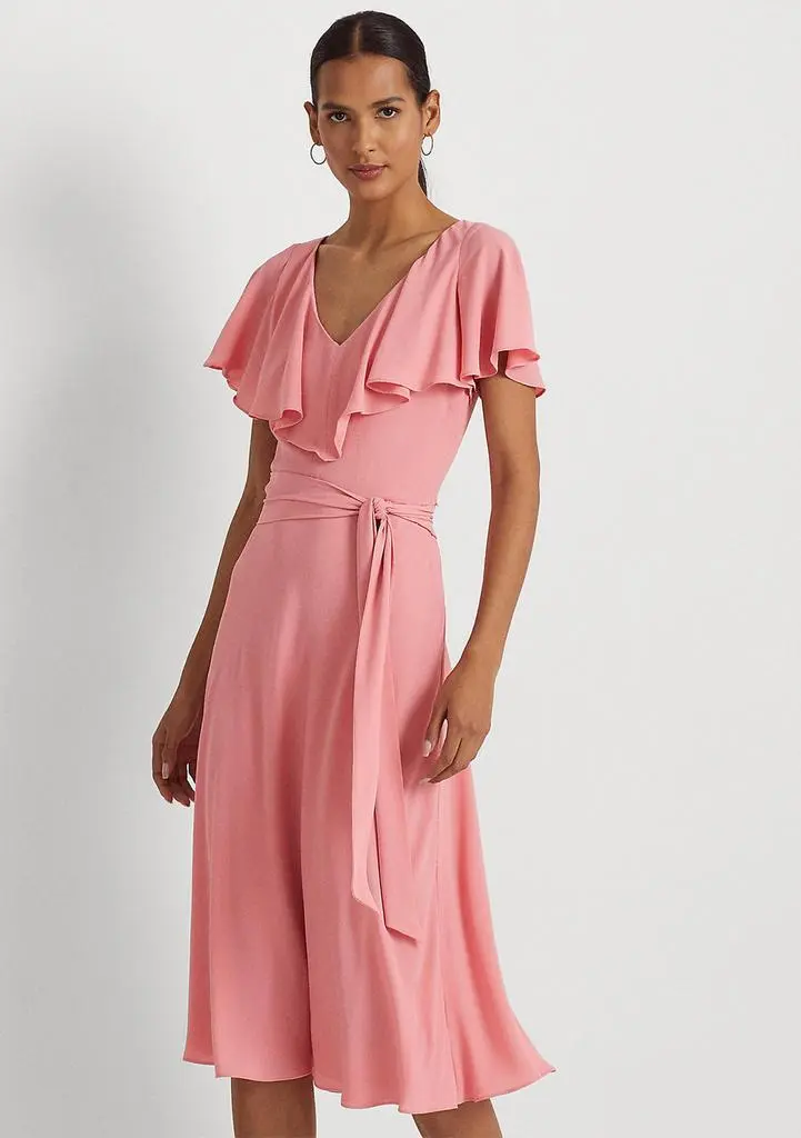 Ralph Lauren Belted Bubble Crepe Dress 2