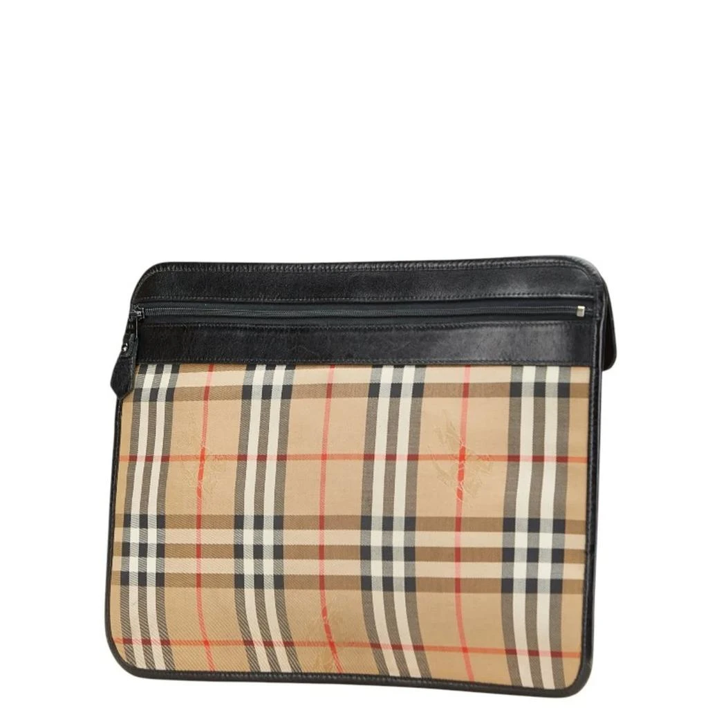 Burberry Color Canvas Leather Clutch Bag (Pre-Owned) 2