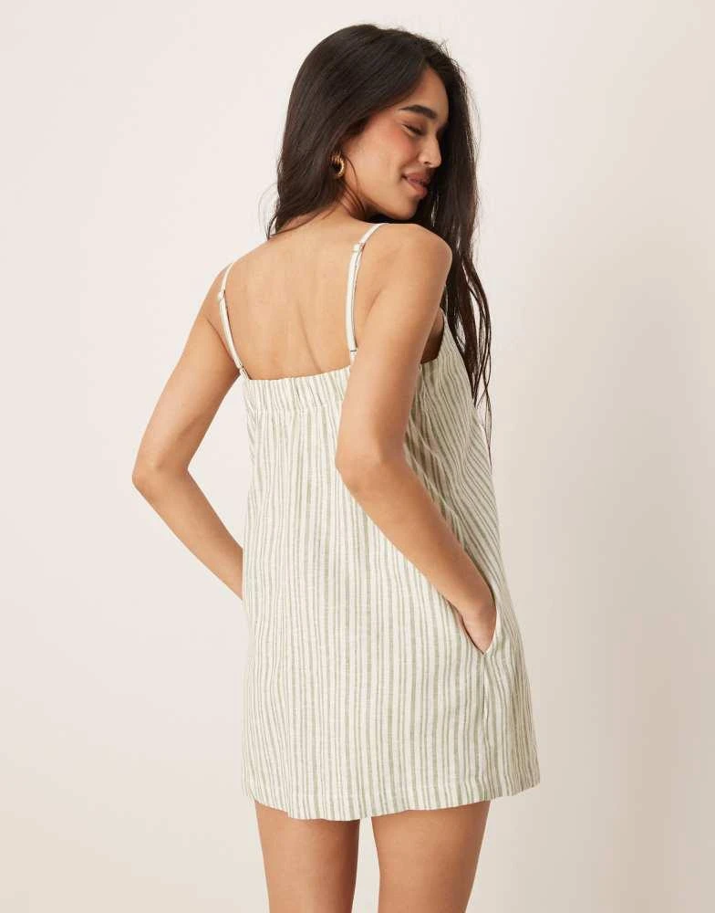 linen skort dress Women's Low Rise Linen-Blend Mini Skort by Gap Black Gingham Size XL