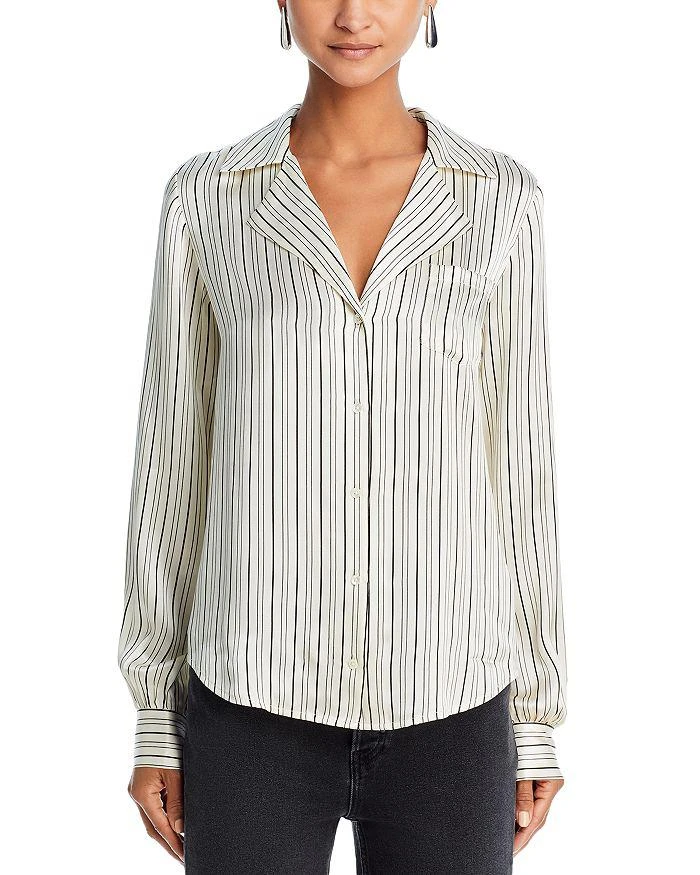 PAIGE Capriana Striped Silk Shirt 6