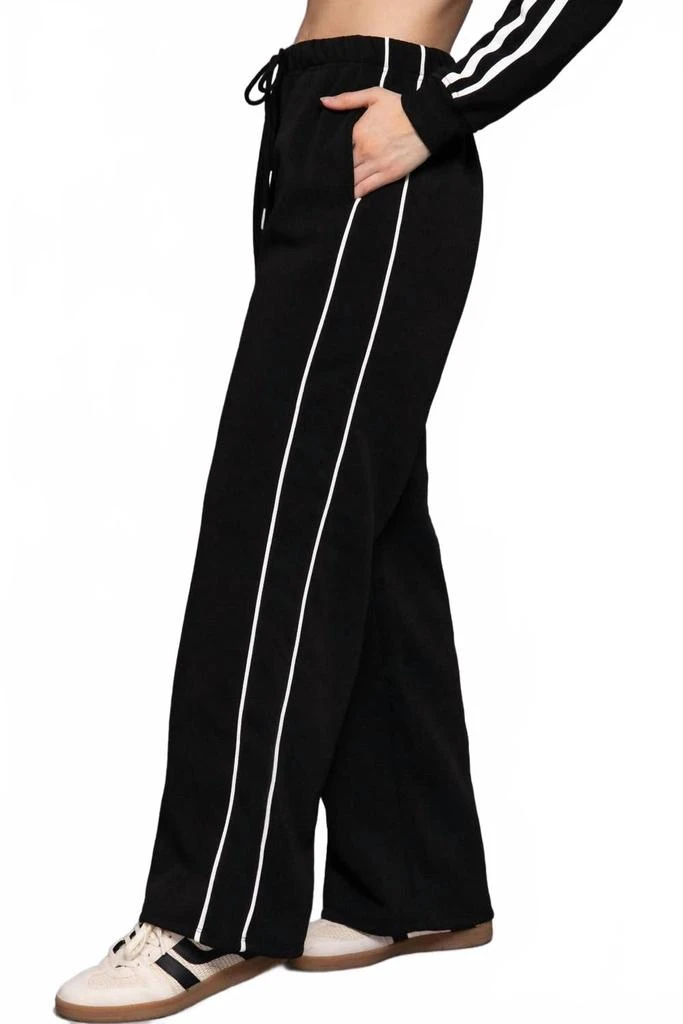 Active Basic Women
s Side Line Stripe Sweatpant In Black 2