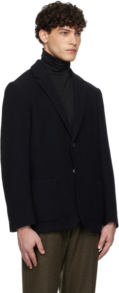 Sunspel Navy Heavy Wool Blazer