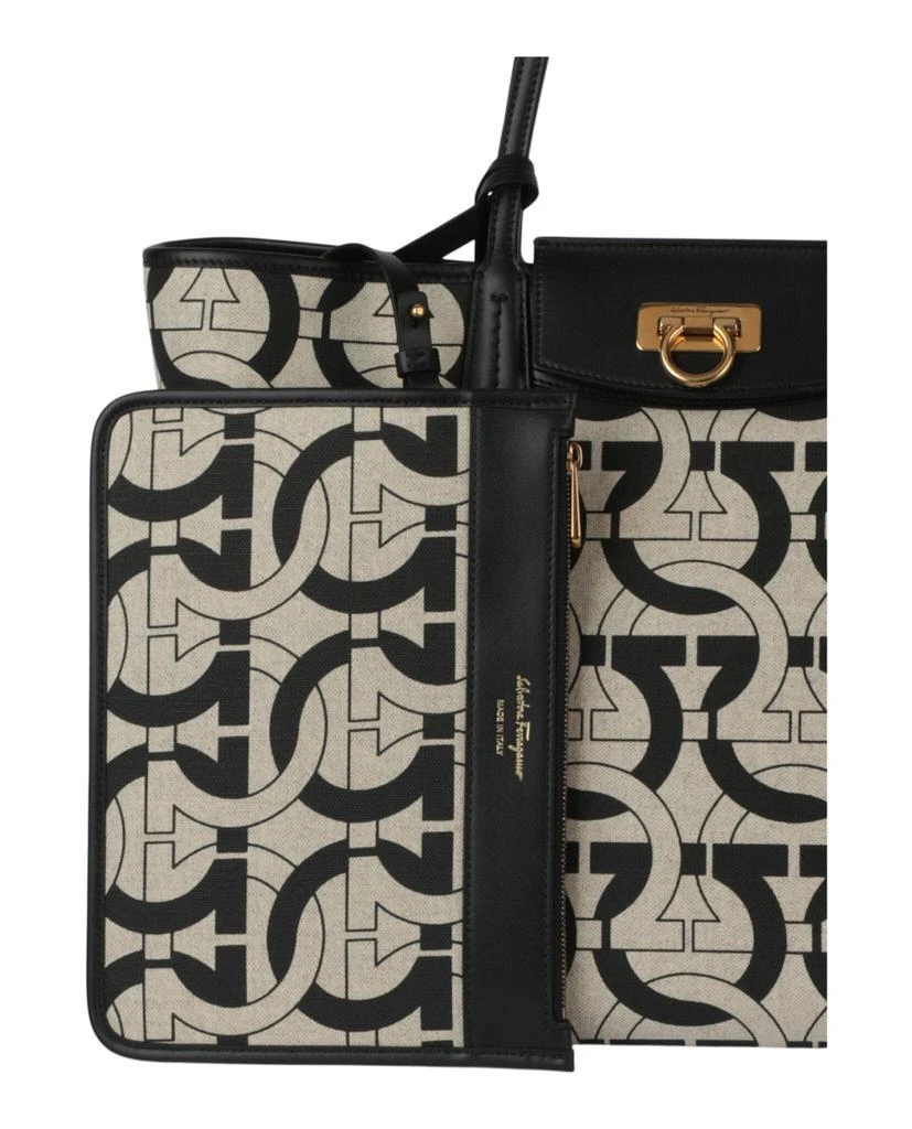 Salvatore Ferragamo Gancini Print Canvas Tote Bag 3