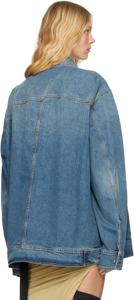 Rick Owens Blue Hollywood Jumbo Worker Denim Jacket 3