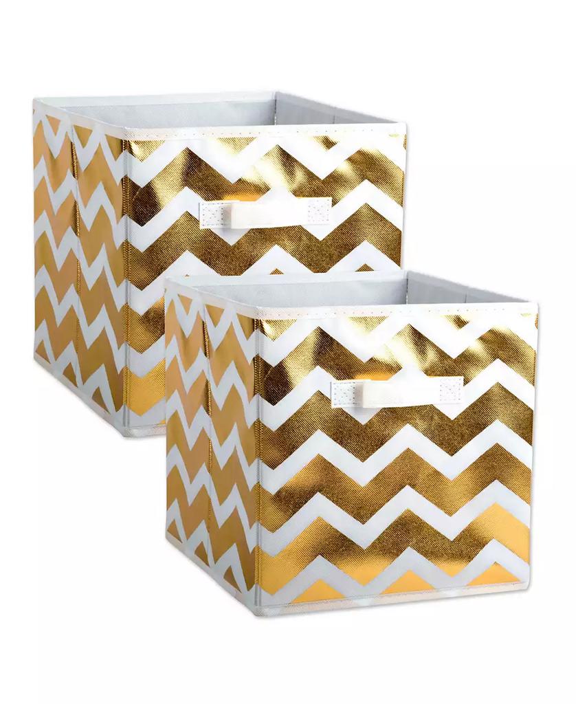 Design Imports Non-woven Polyester Cube Chevron Square Set of 2