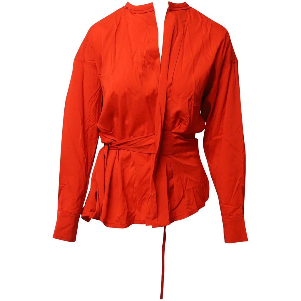 Isabel Marant Dorcey Wrap Blouse in Red Silk 1