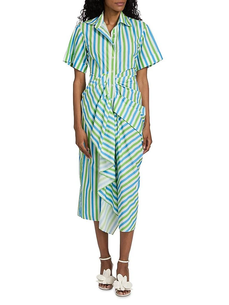 Rosie Assoulin Striped Gathered Ruffle Shirtdress 3