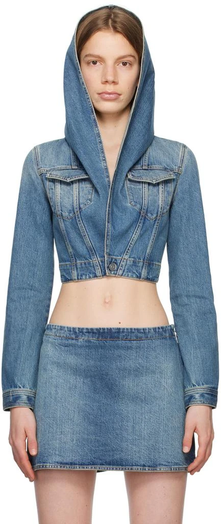 Alaïa Blue Hooded Denim Jacket 1