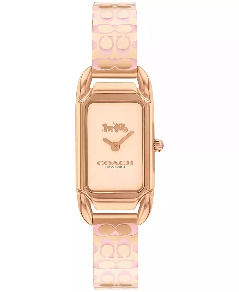 COACH Women's Cadie Rose Gold-Tone Stainless Steel Bangle Bracelet Watch 17.5 x 28.5mm 1