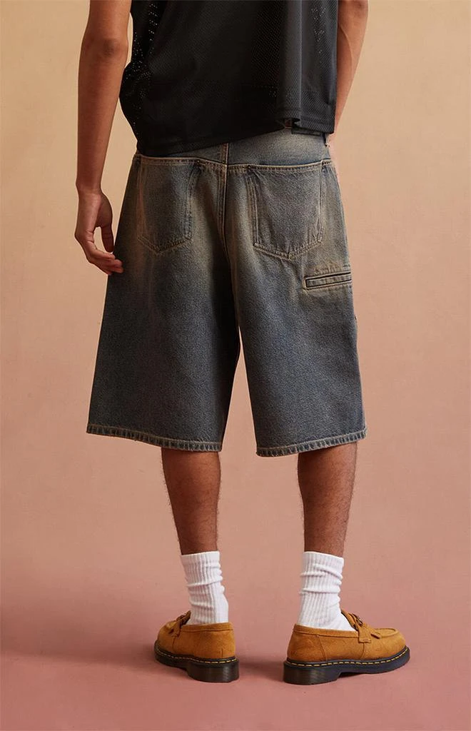 RARE DNM EDIT Dark Blue Tinted Clip Baggy Denim Shorts 4