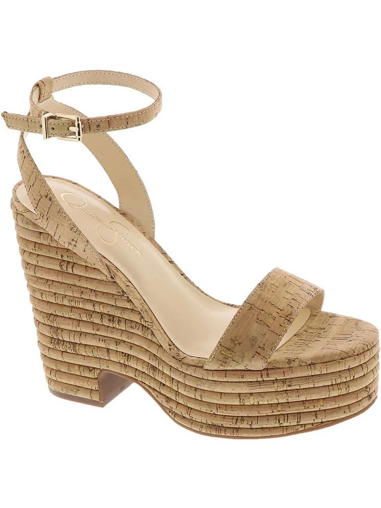 Jessica Simpson Womens Cork Ankle Strap Wedge Sandals 1