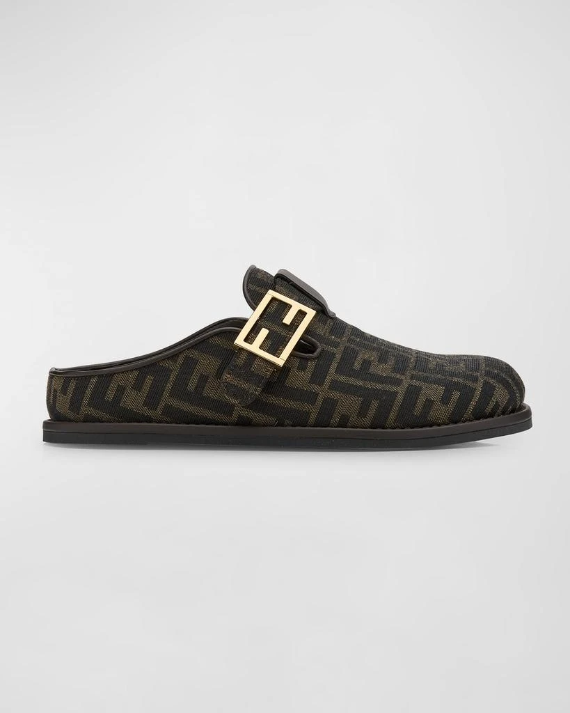 Fendi Feel FF Jacquard Sabot Mules 1