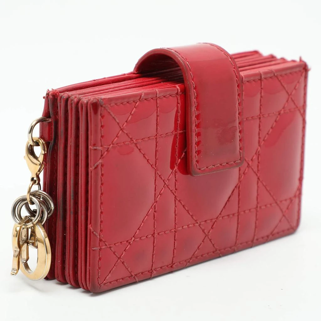 Dior Dior Red Cannage Patent Leather Lady Dior Gusset Card Case 3