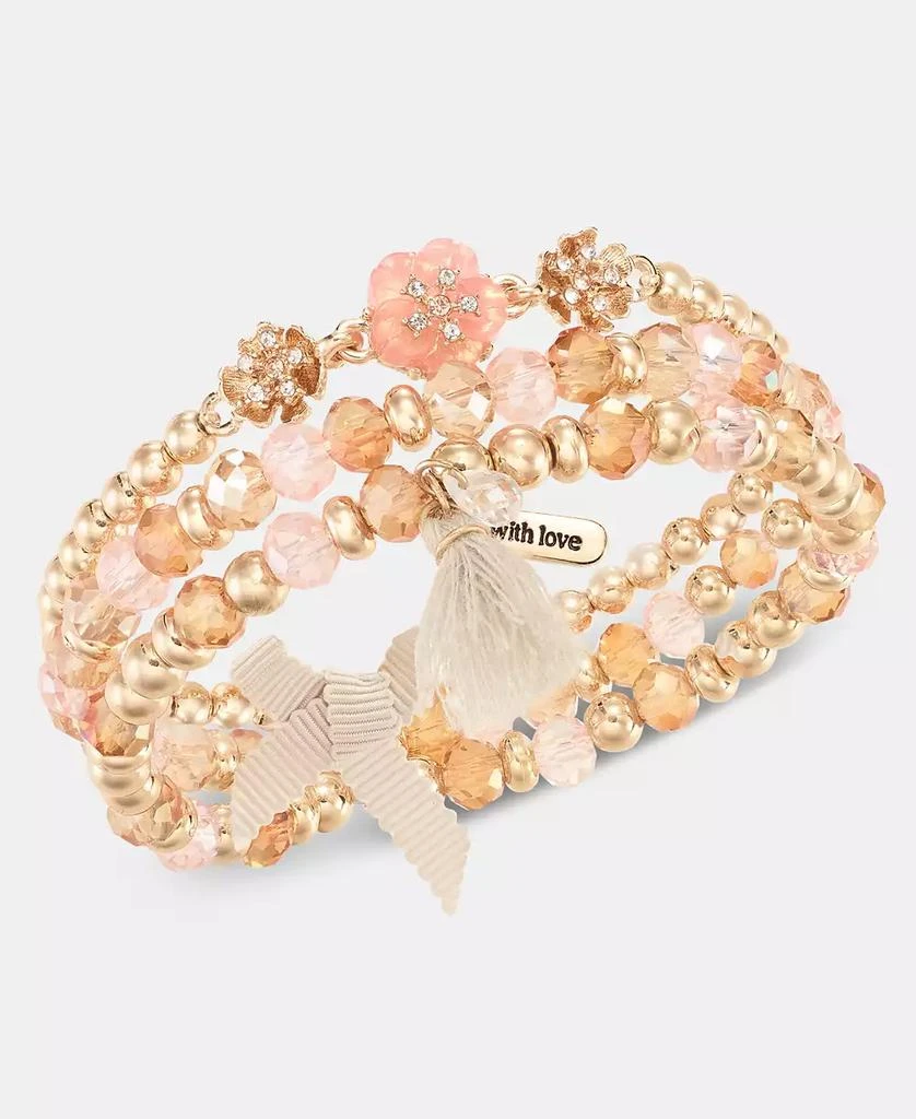 Lonna 
Lilly Colored Stone 3 Row Flower Beaded Stretch Bracelet