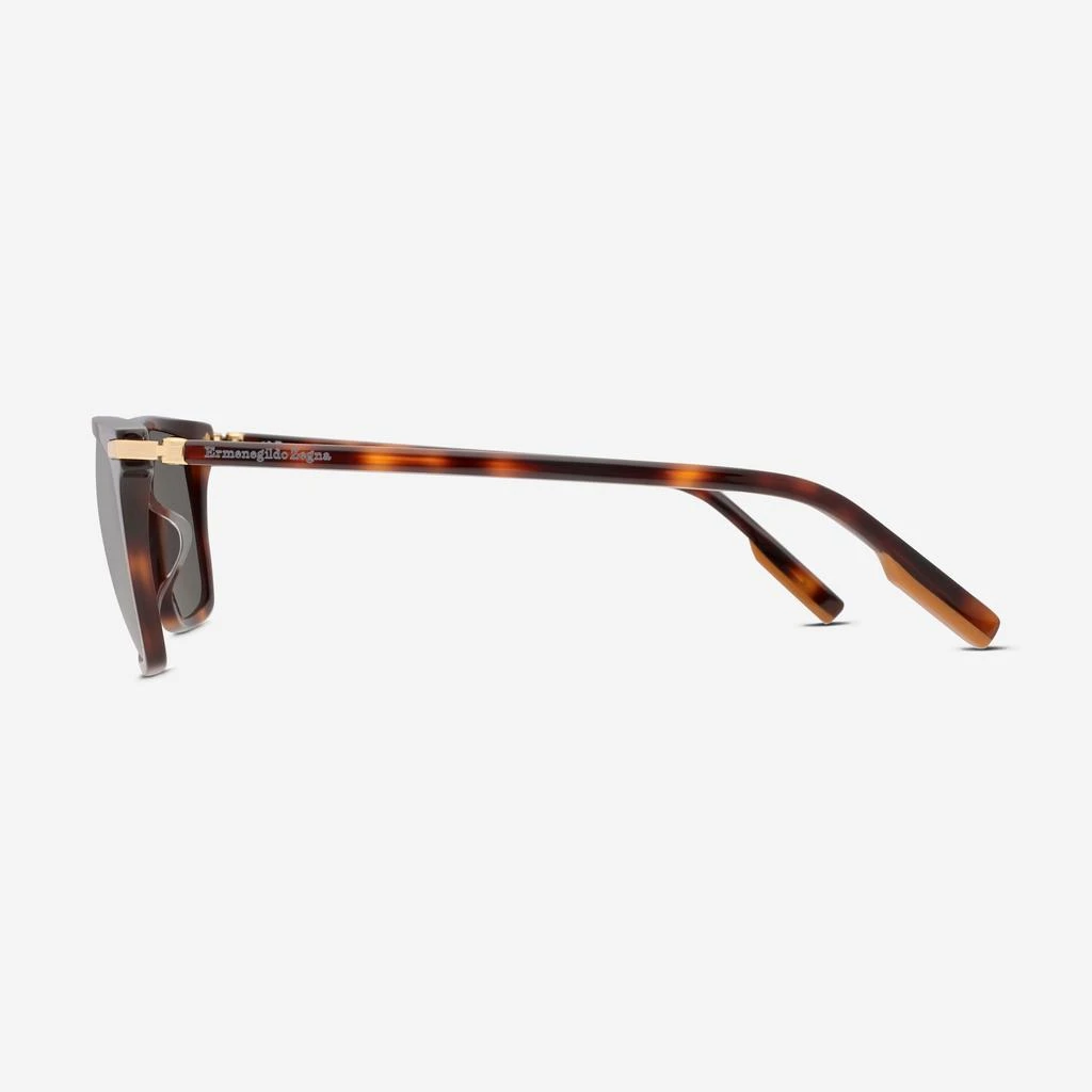 Ermenegildo Zegna Ermenegildo Zegna Men's Dark Havana & Green Square Sunglasses EZ0204 3