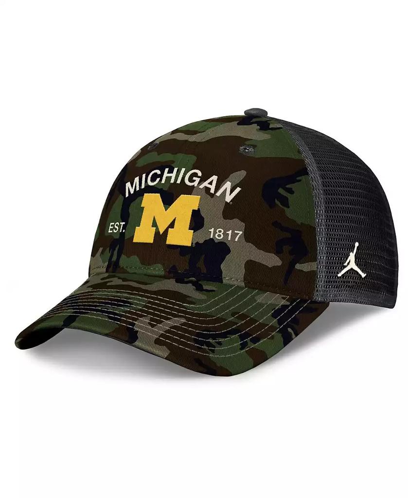 Jordan Men's Camo Michigan Wolverines 2025 Military Appreciation Rise Adjustable Trucker Hat