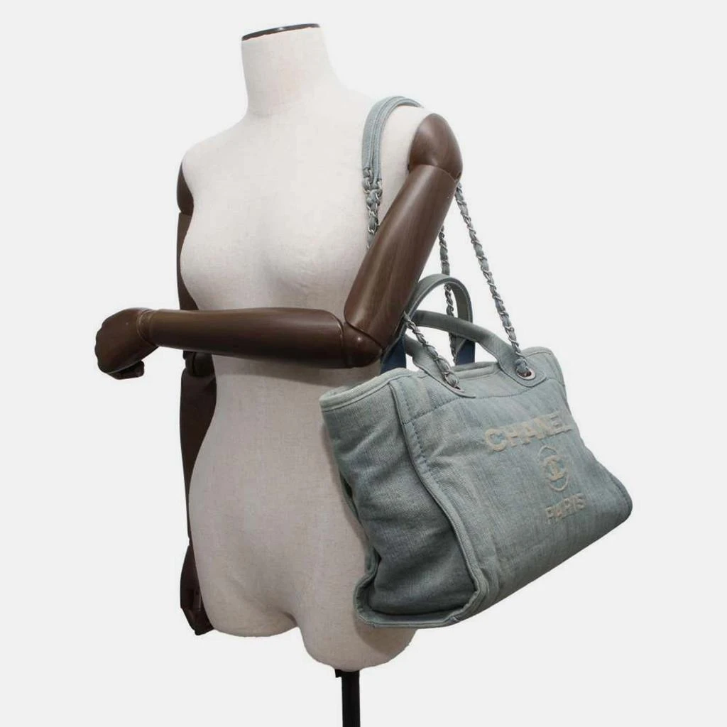 Chanel Chanel Light Blue Denim Small Deauville Tote Bag 3