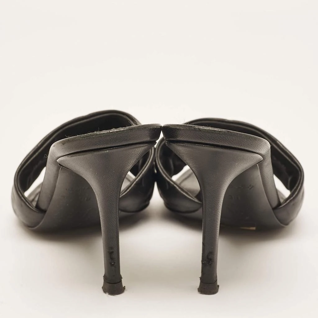 Louis Vuitton Louis Vuitton Black Leather Revival Slide Sandals Size 38 5
