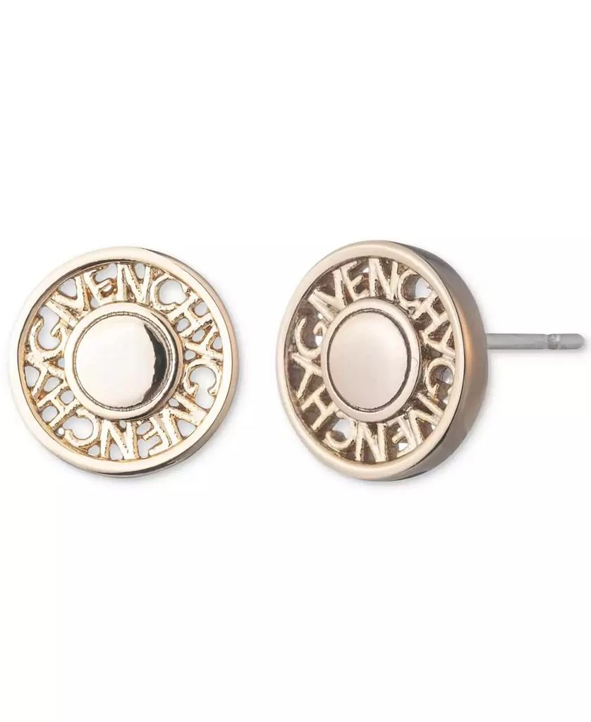 Givenchy Gold-Tone Logo Coin Button Stud Earrings