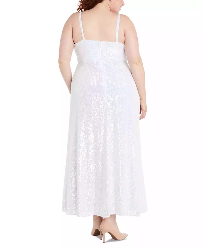 Morgan & Company Plus Size Sequinned High-Slit Dress