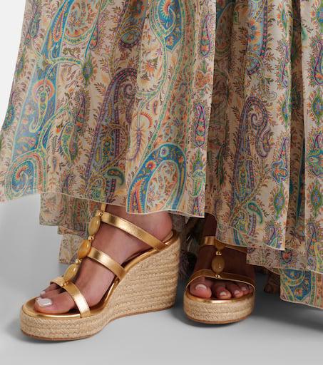 Gianvito Rossi Shanti leather espadrille wedges