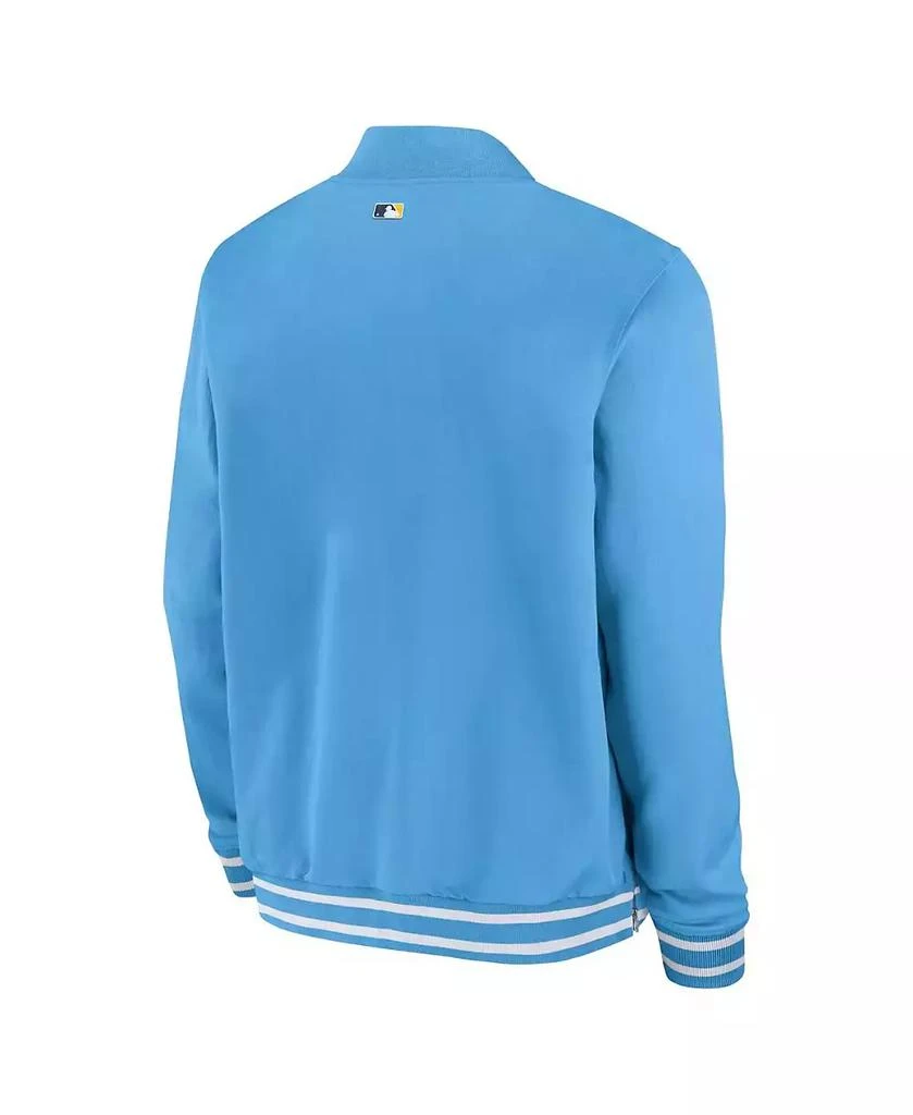 NIKE Men's Blue Milwaukee Brewers City Connect Authentic Collection Game Time Bomber Full-Zip Jacket 2