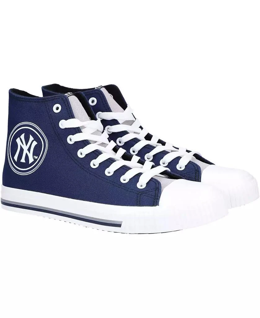 FOCO Men's New York Yankees High Top Canvas Navy Sneakers 2