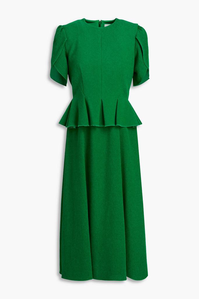 Erdem Pleated crepe peplum midi dress