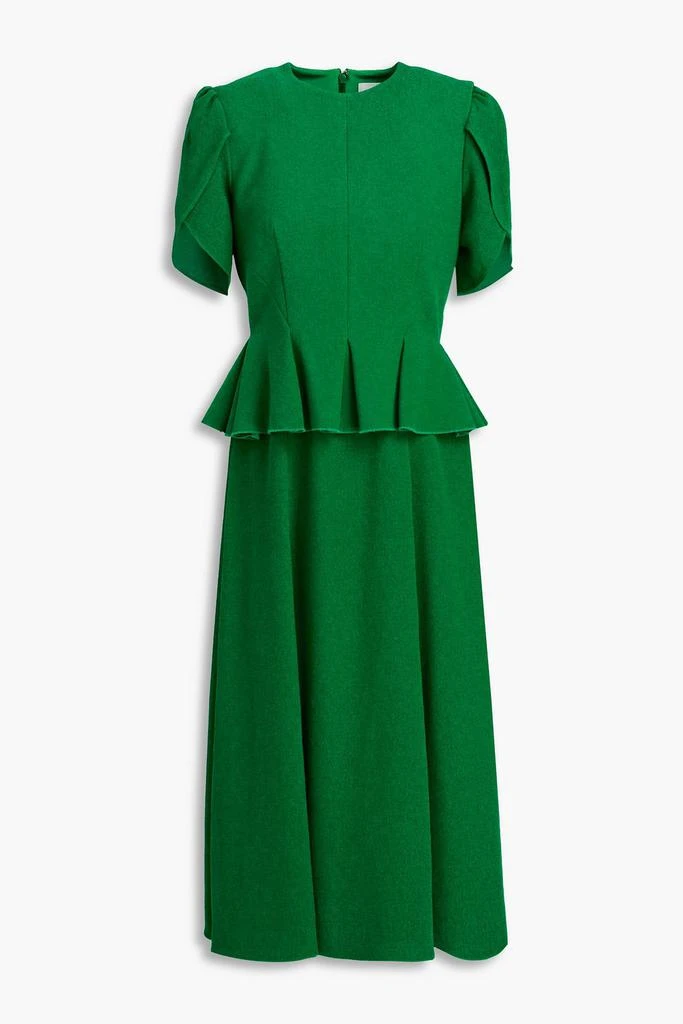 Erdem Pleated crepe peplum midi dress 1
