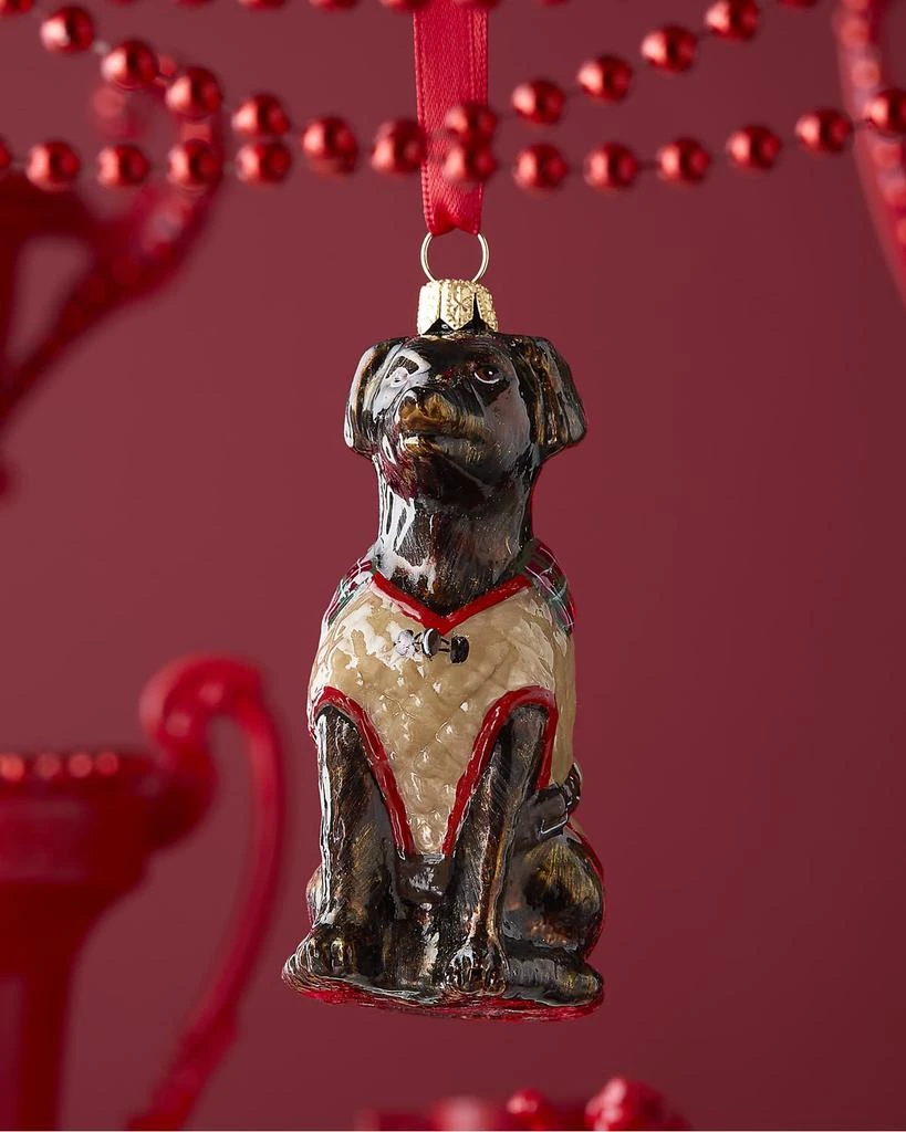 Joy To The World Collectibles Chocolate Lab In Barbour Coat Christmas Ornament 1