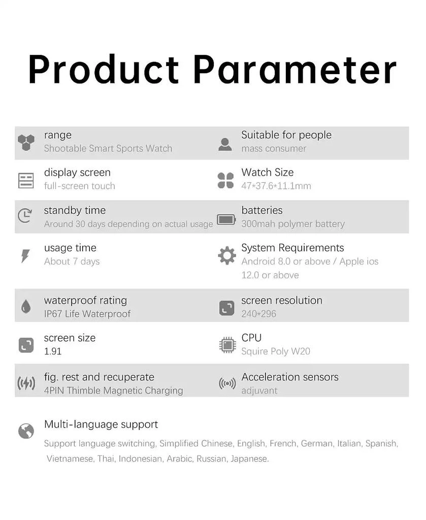 RUXING Smart 1.91'' Smart Watches for Women Men Photography multifunctional With Bluetooth Call, Health Monitoring, IP67 3