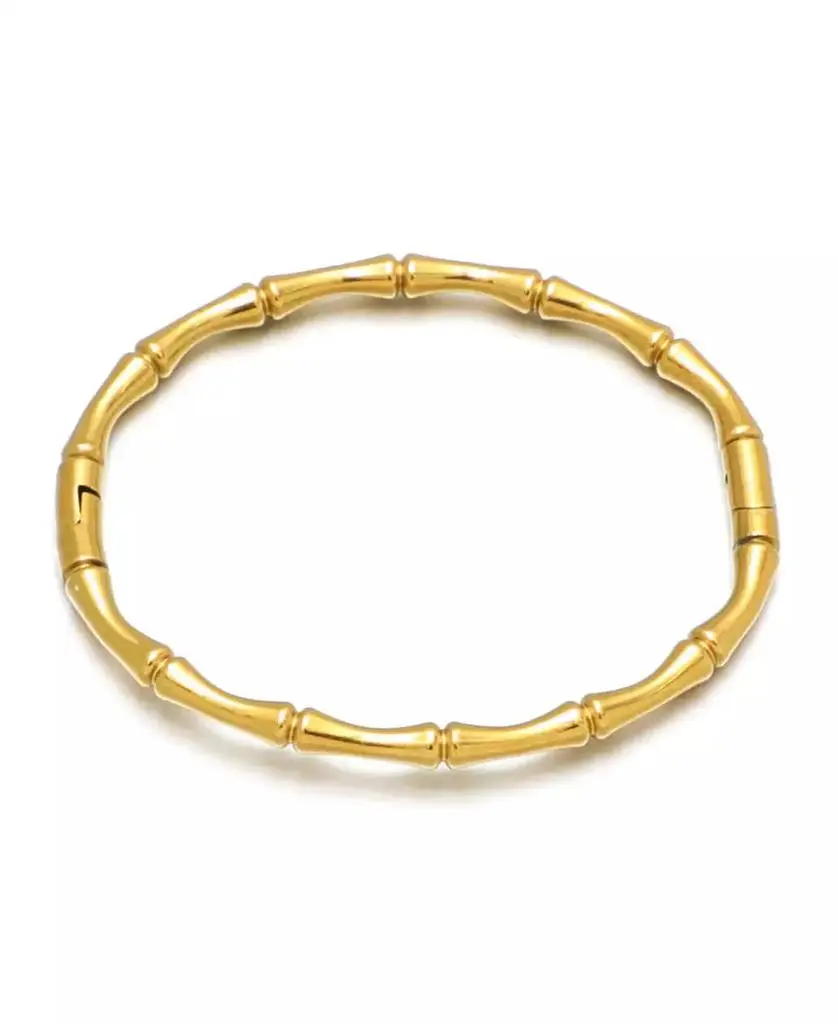 ADORNIA Tarnish Resistant Gold Invisble Clasp Cuff Bracelet