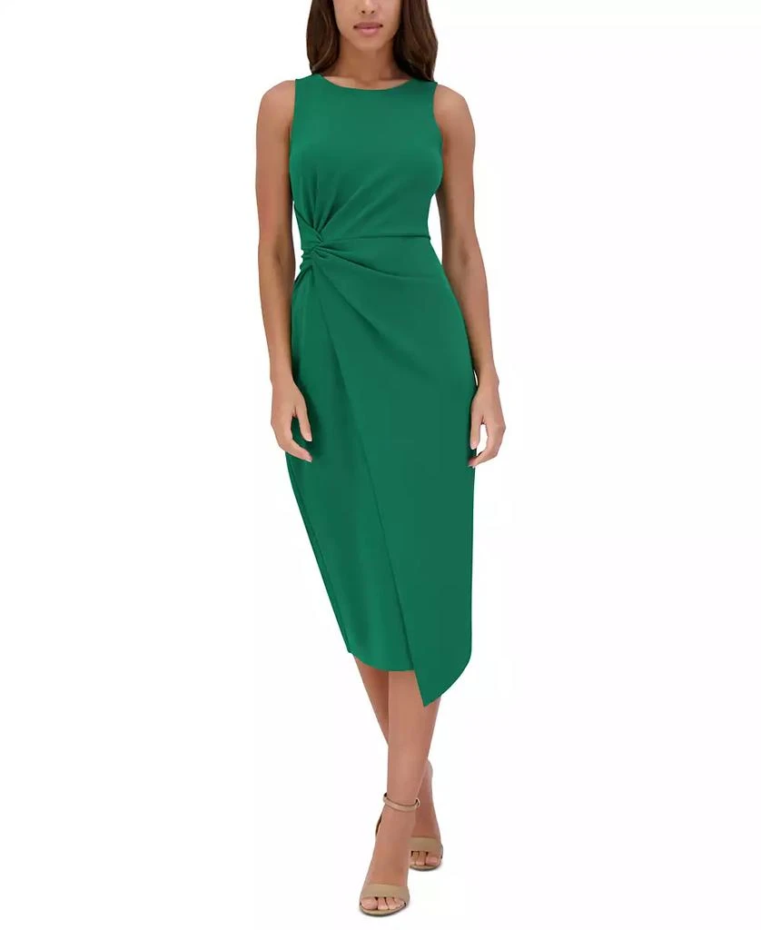 Siena Women's Ruched Side-Twist Sleeveless Midi Dress - Green - XS