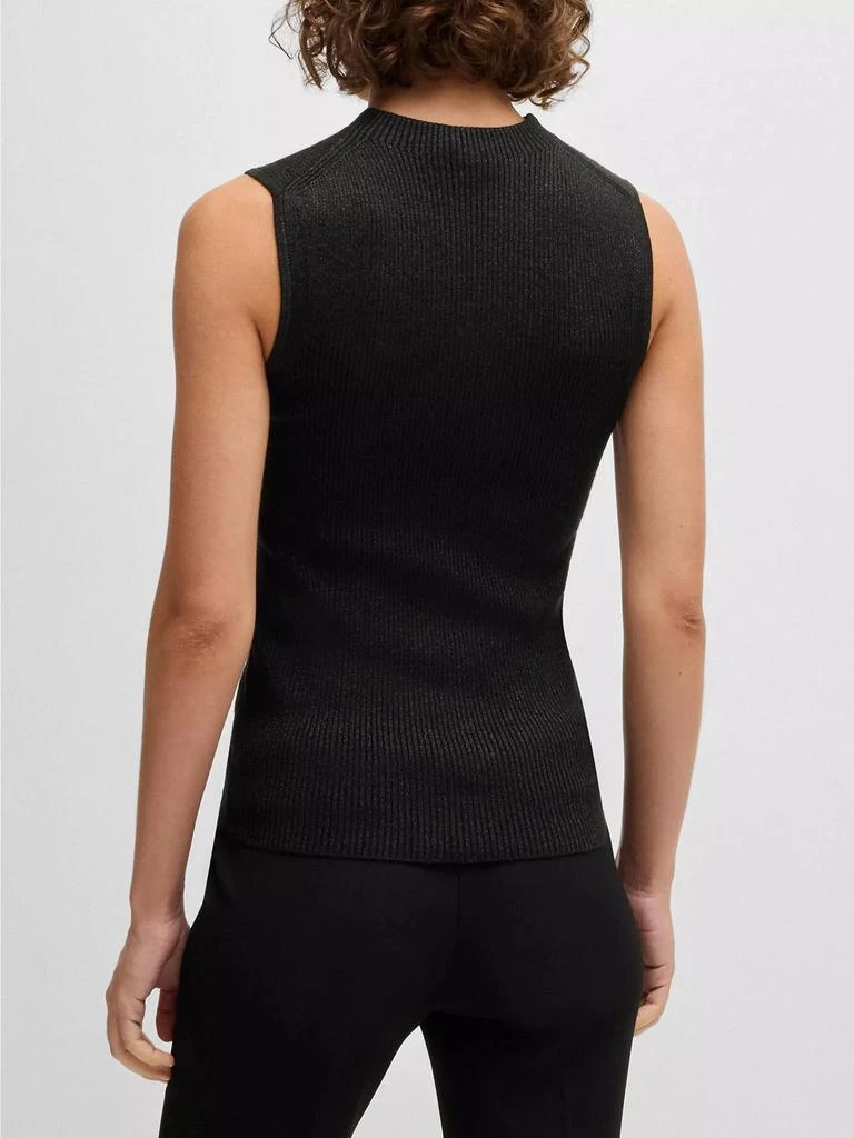 Hugo Boss Sleeveless Ribbed Top with Sparkle Effect 4