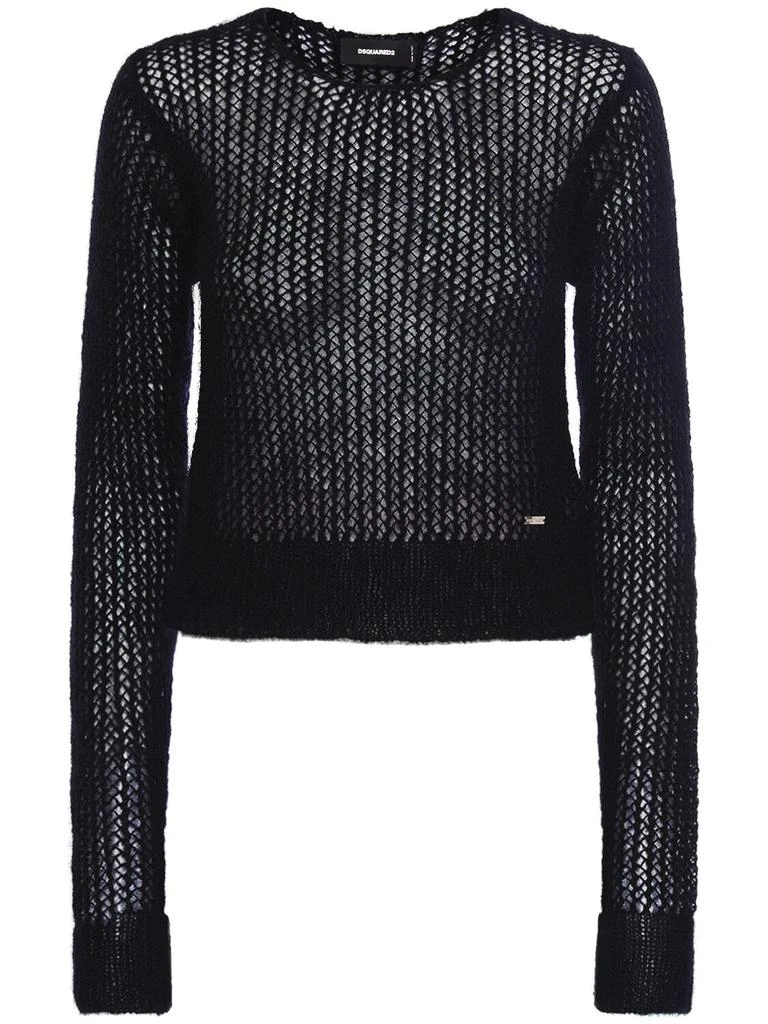 DSQUARED2 Mohair Blend Open Knit Sweater 1