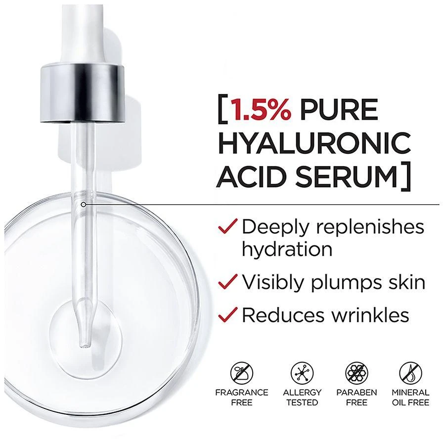 L
Oreal Paris 1.5% Pure Hyaluronic Acid Face Serum, Hydrate 
Reduce Wrinkles Fragrance Free 9