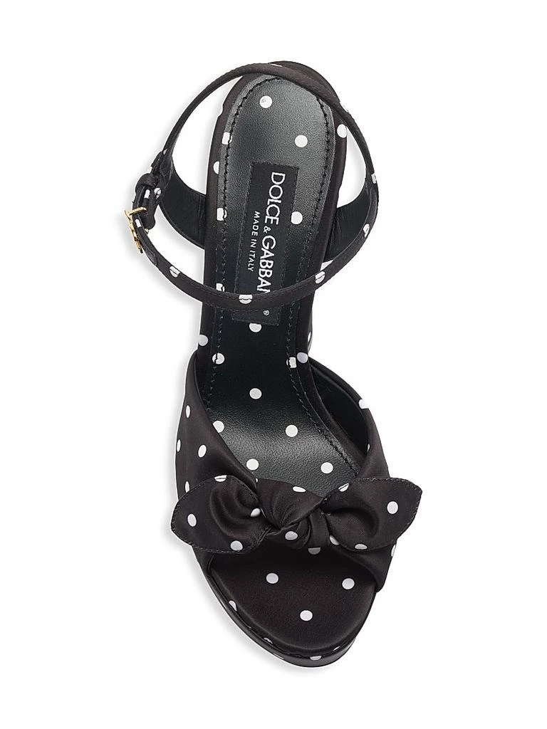 Dolce & Gabbana Kira 135MM Polka Dot Platform Sandals 5