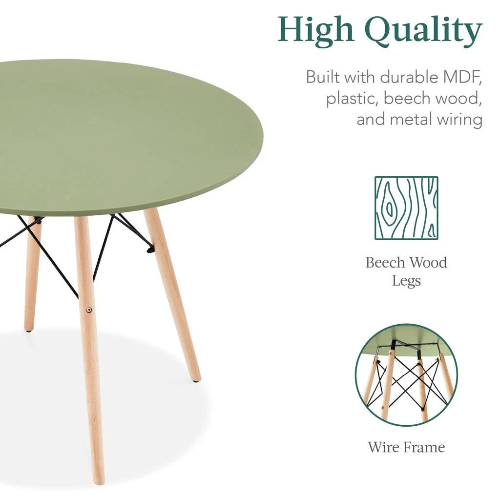 Best Choice Products 5-Piece Compact Mid-Century Modern Dining Set w/ 4 Chairs, Wooden Legs 5