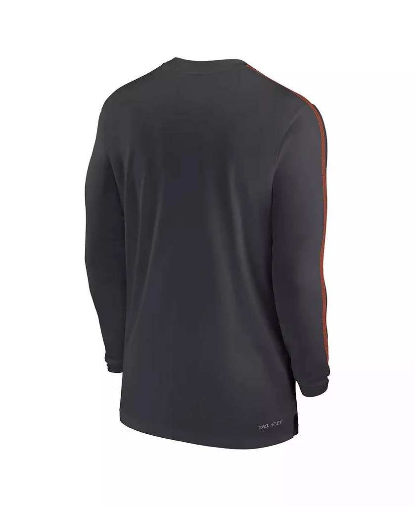NIKE Men's Anthracite Clemson Tigers 2024 Sideline Coach UV Performance Long Sleeve T-Shirt 2