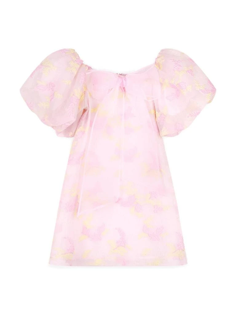 Mama Luma Mama Luma Balloon Sleeved Jacquard Organza Dress 1