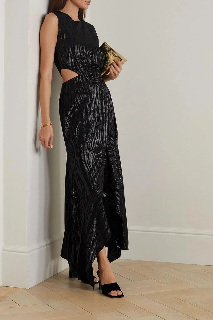 Stella McCartney Cutout metallic jacquard midi dress 2