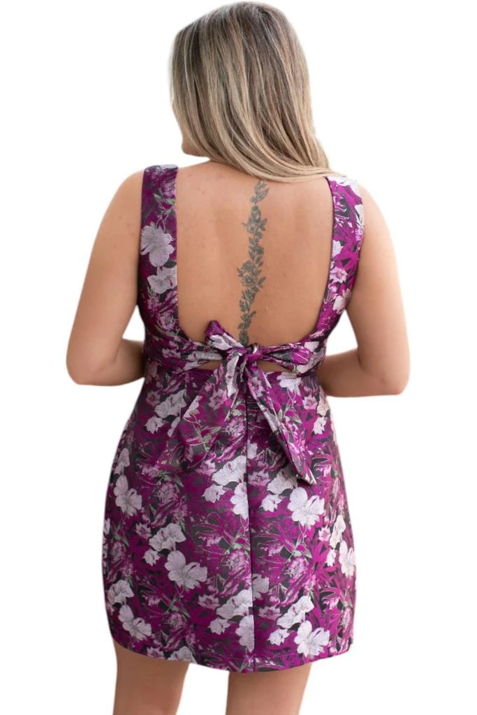 B.right Floral Jacquard Dress In Purple 2