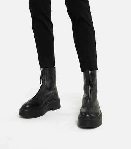 The Row Zipped 1 leather ankle boots 4