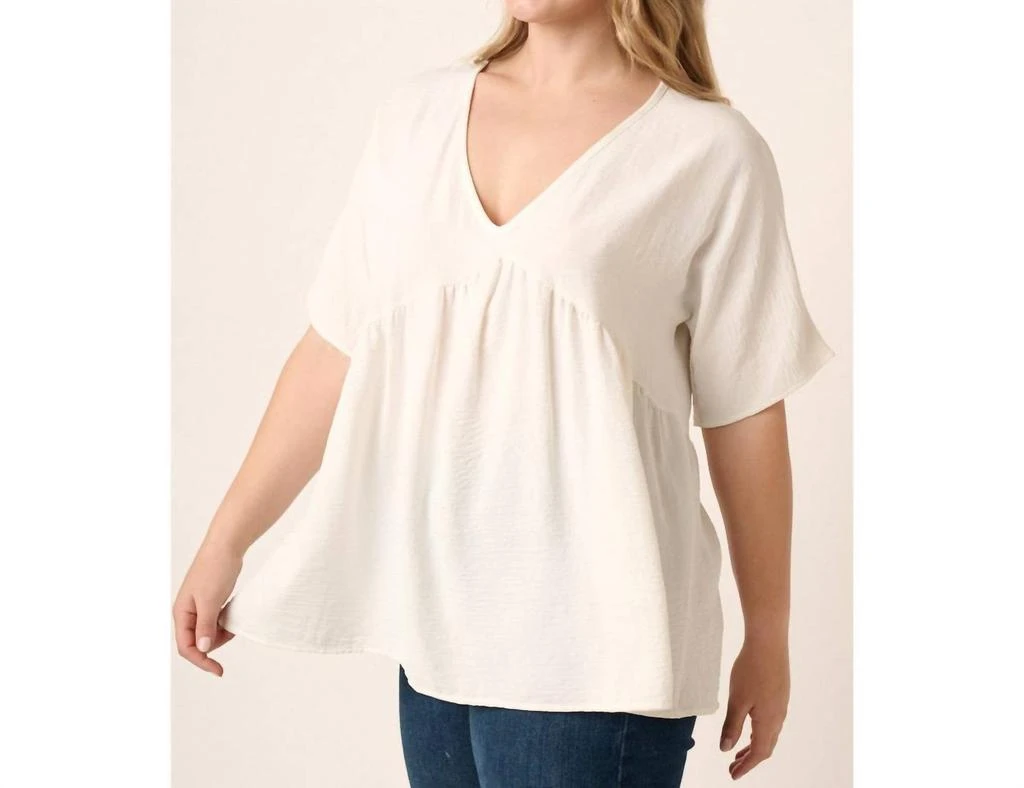 mittoshop Cassie Baby Doll Top In Ivory 3