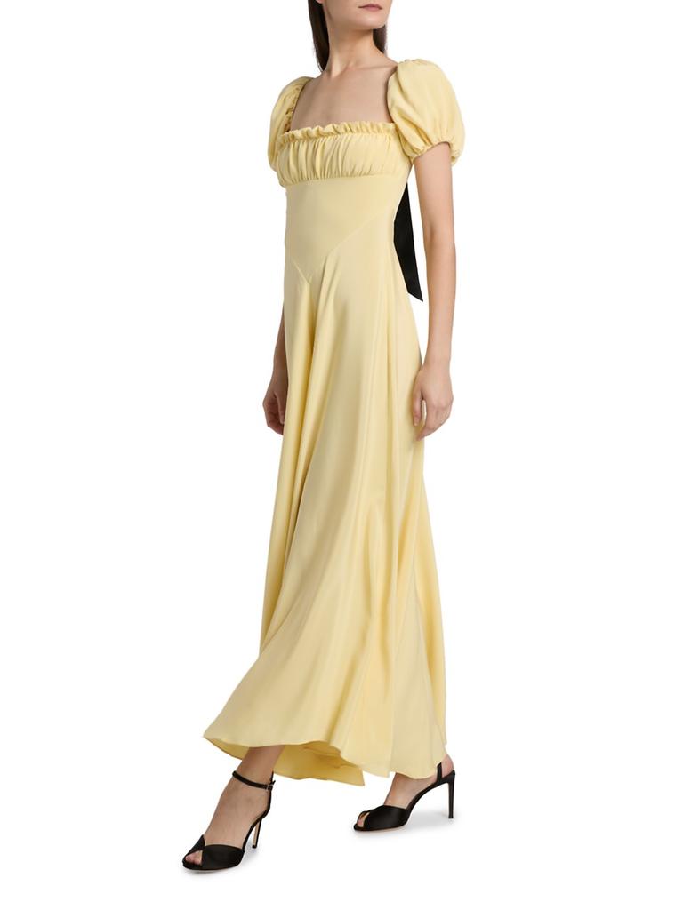 Rodarte Silk Back Bow Midi-Dress