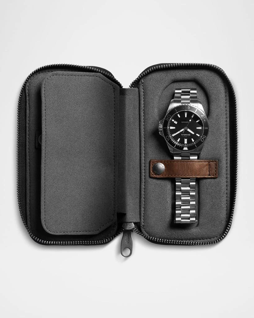 Shinola Men's Navigator Leather Travel Watch Case 4