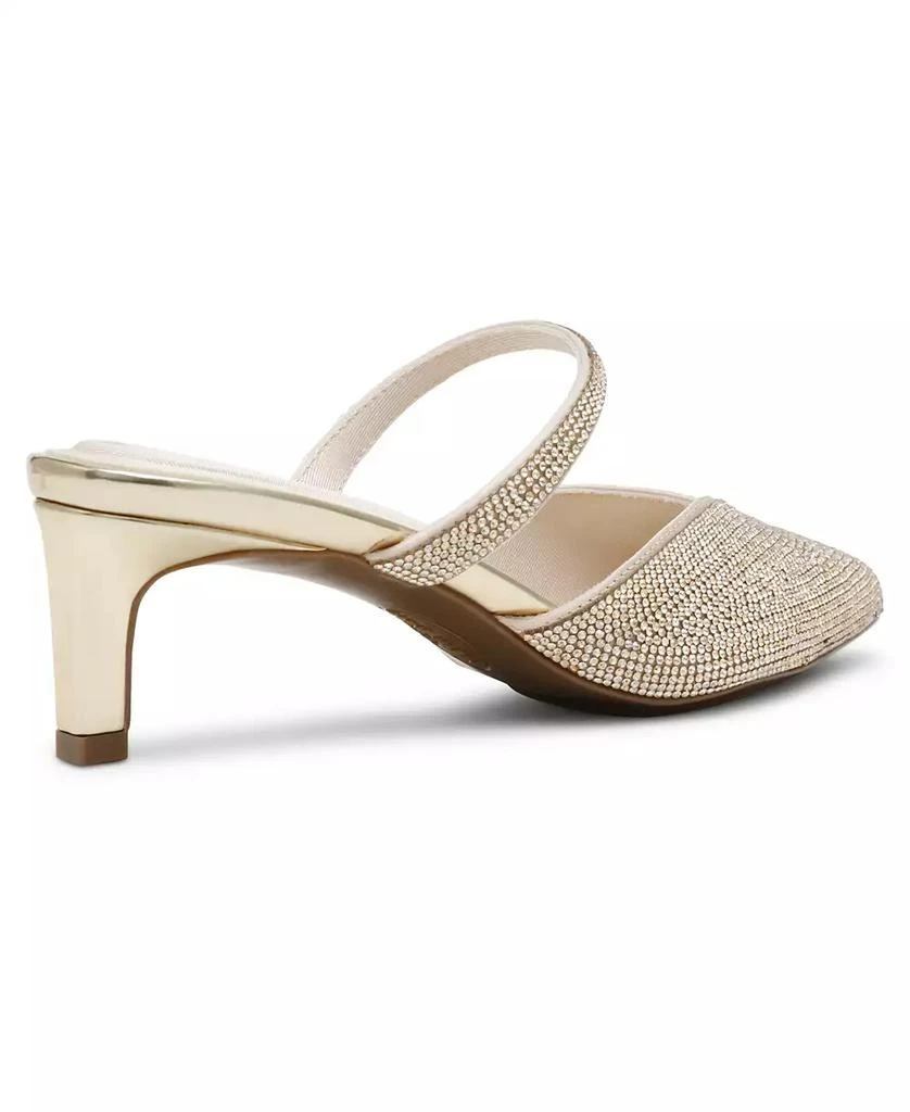 Anne Klein Women's Idina Crystal Kitten Heel Mules 8